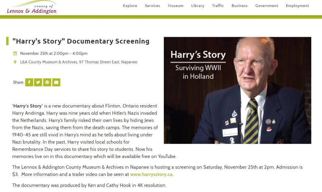Harry's Story Documentary Screening at L&A County Museum and Archives